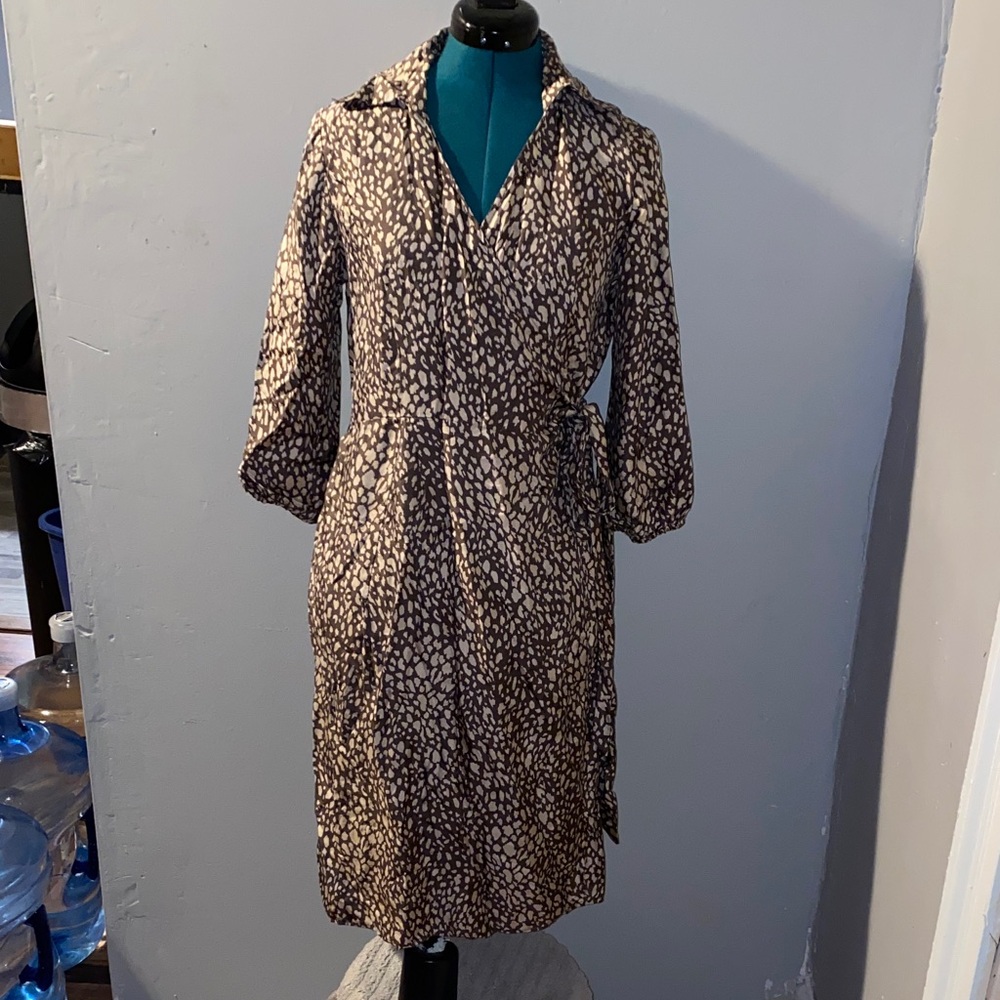 Leopard Print Wrap Dress